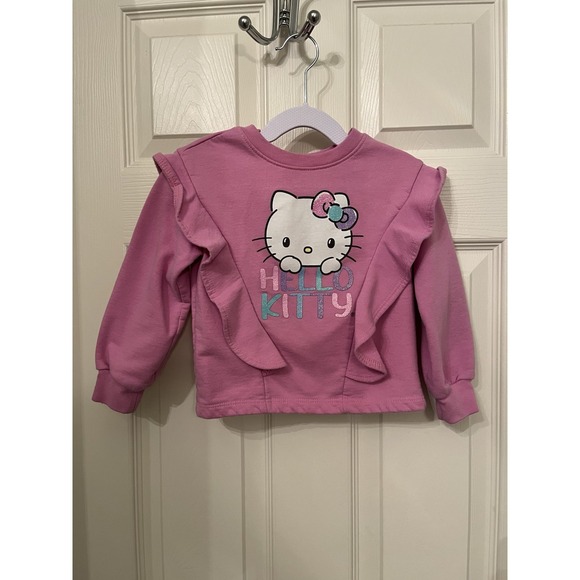 Hello Kitty Other - Sanrio Hello Kitty Girls Pink Sweatshirt Top Long Sleeve Toddler Size 3T Ruffles
